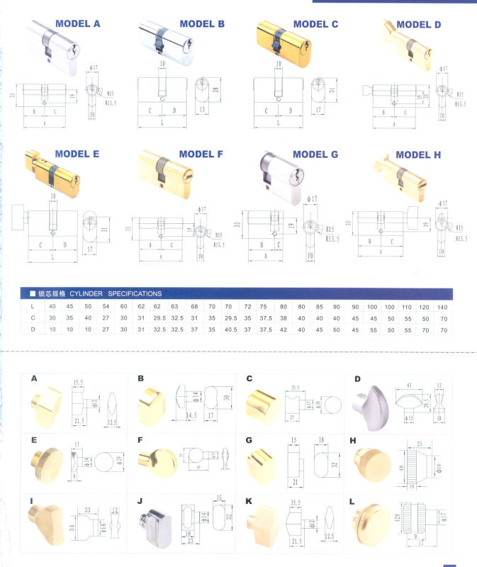 Brass Cylinder Lock, Zinc Alloy Cylinder Lock (AL-900)