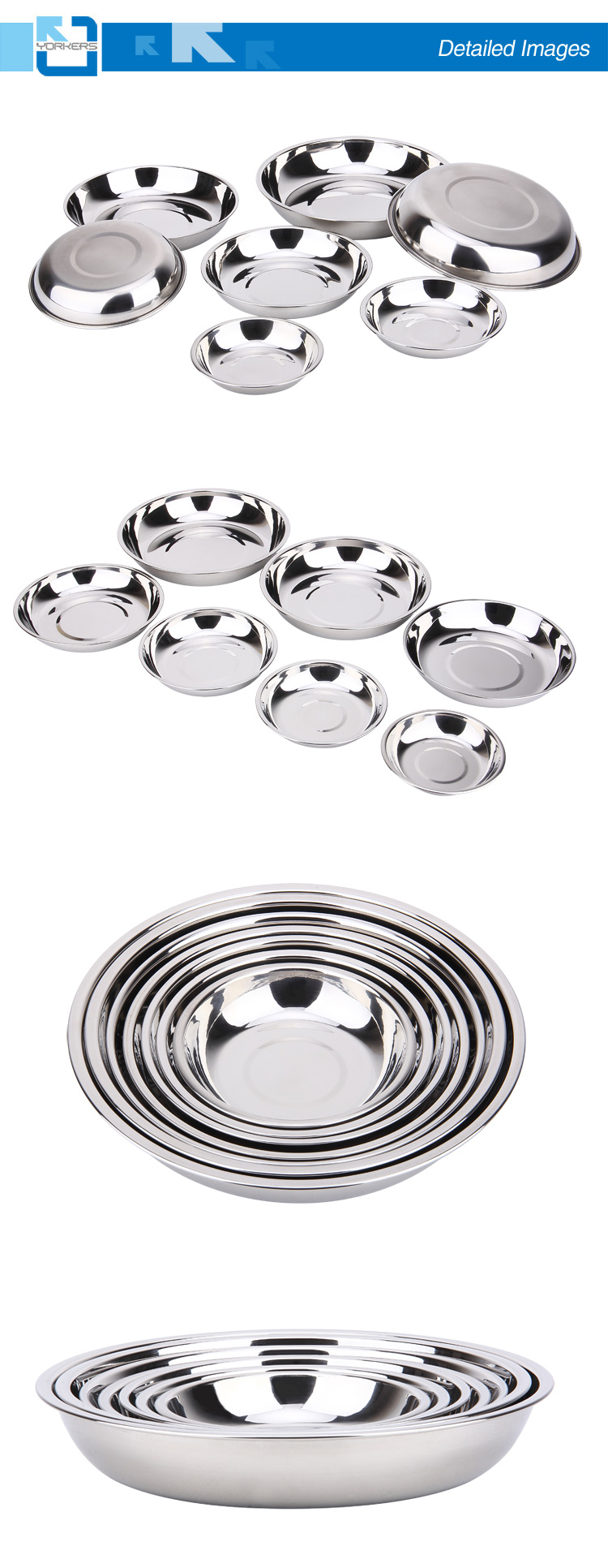 Kitchen Accessories Stainless Steel Mixing Bowl / Round Plate