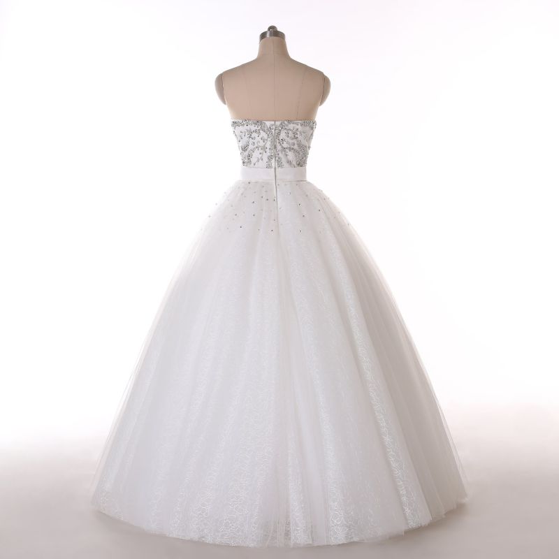 Beaded A Line Floor Length Wedding Dress