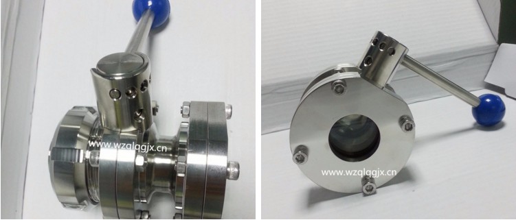 Food Grade Sanitary Stainless Steel Flanged Butterfly Valve with Union