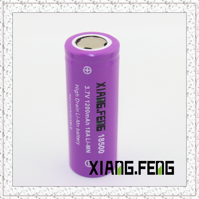 3.7V Xiangfeng 18500 1200mAh 18A Imr Rechargeable Lithium Battery 18500 Battery