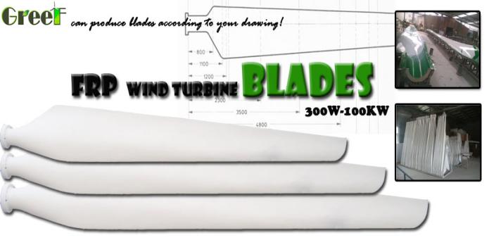 FRP Horizontal Axis Wind Turbine Blades for Wind Generator Use