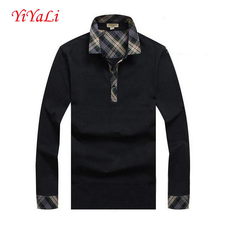 Men Lapel Neck Shirt Business T-Shirt Button Blouse