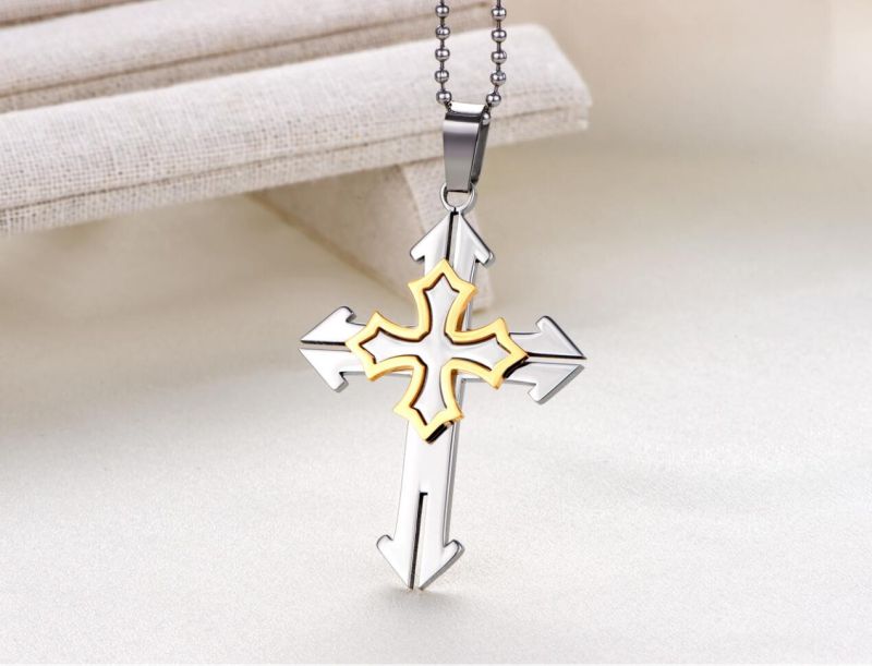 Hdx Steel Double Cross Jewelry Pendant