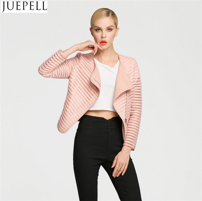 Spring Wild Hollow Short Paragraph PU Leather Jacket European and American Jacket Women Thin Section Jacket Facotry Wholesale Price