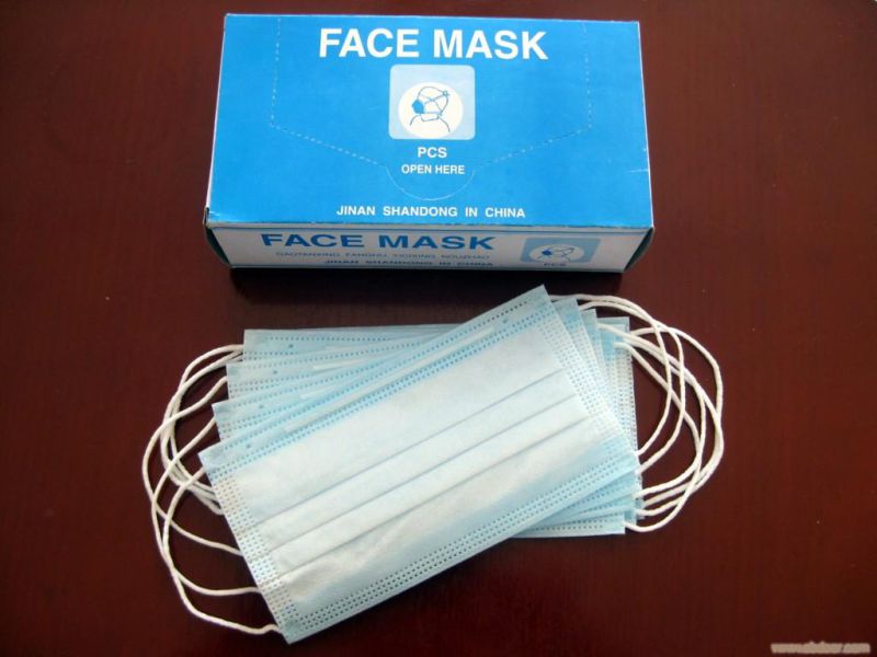 Disposable Nonwoven 3ply Face Mask with Earloop for Medical/Hospital