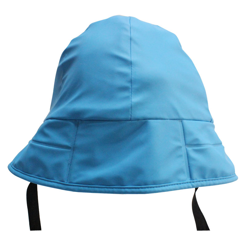 Sky Blue PU Waterproof Raincoat/ Rain Cap/Hat for Adult