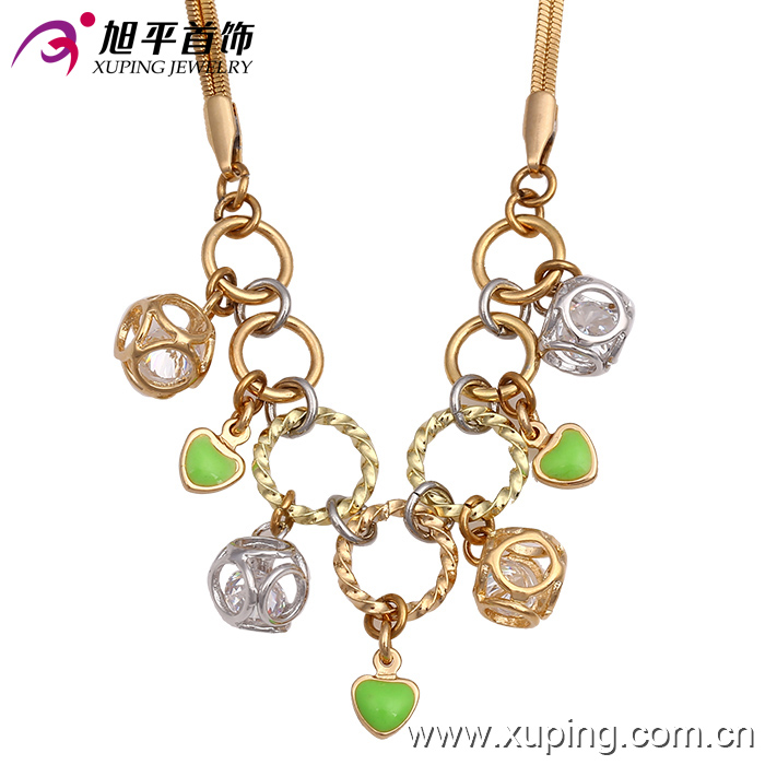 Fashion Elegant Gold-Plated CZ Jewelry Necklace 42481