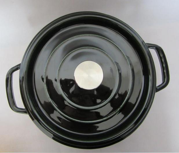 Cast Iron Round Enamel Stock Pot/Sauce Pot with Cover and Handle