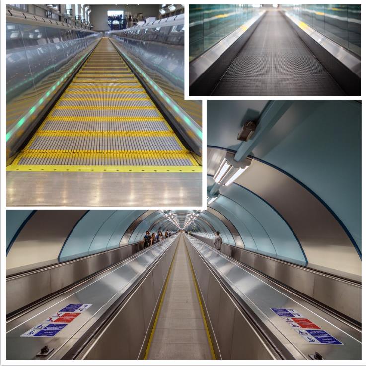 Public Place Walkway Airport Outdoor Indoor Passenger Moving Sidewalk