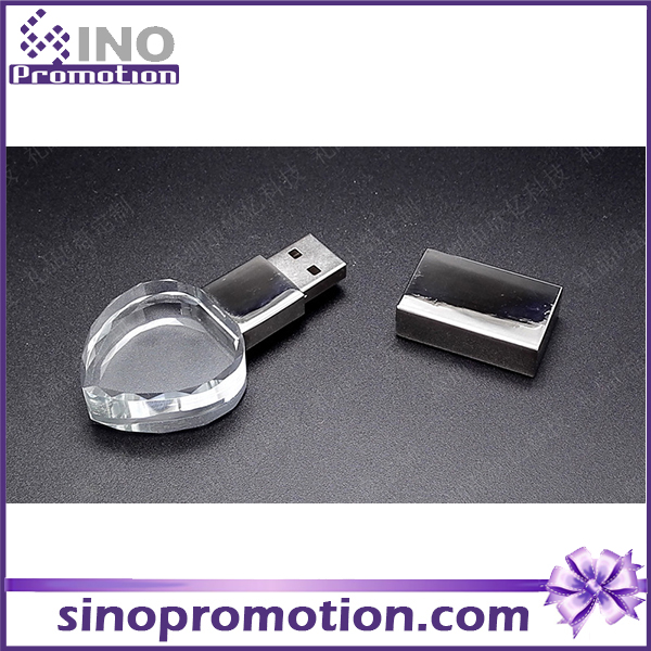 High-End Heart 8GB Mini Crystal USB Flash Drive