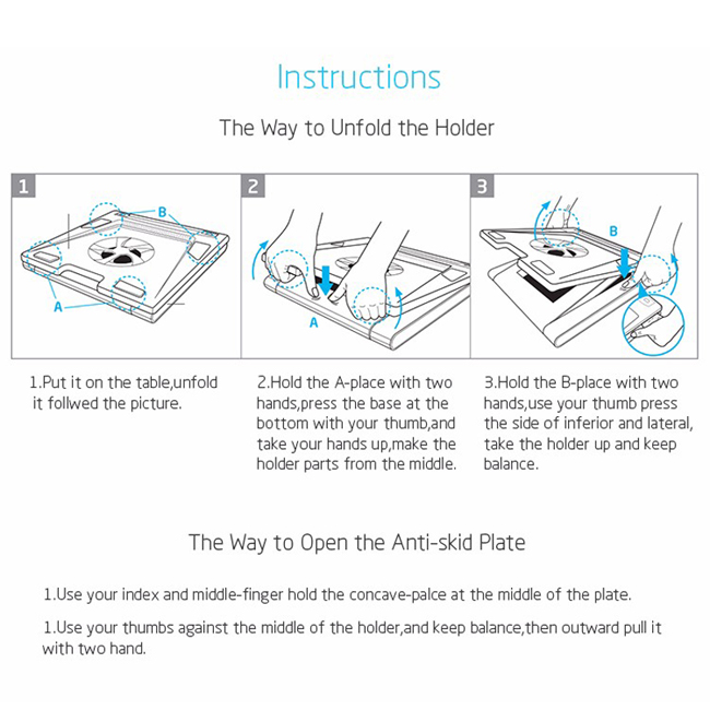 10-17inch Ergonomic Folded Laptop Support Notebook Stand