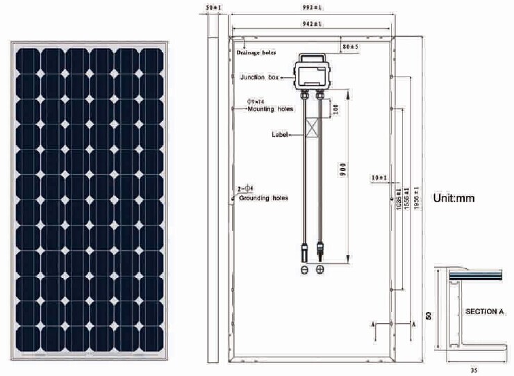 315W High Efficiency Mono-Crystalline PV Solar Panel Module