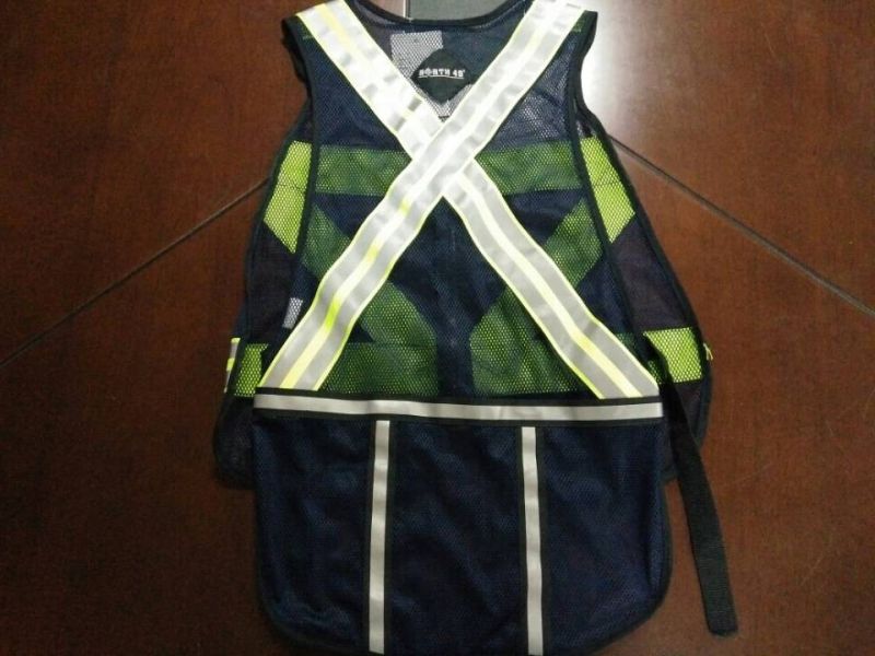 Safety Vest Black Colour with Reflective Caution Band 100%Polyester