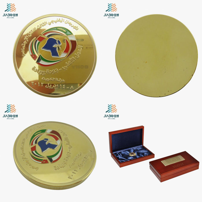 Free Sample Wholesale Paint Shiny Gold Sports Custom Metal Coin