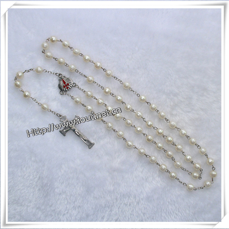 Colours Religious 8mm Plastic Beads Rosary (IO-cr235)