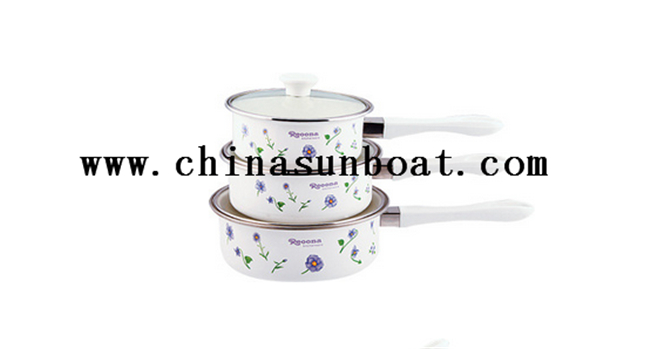 Enamel Glazed Milk Pot with Customized Printing