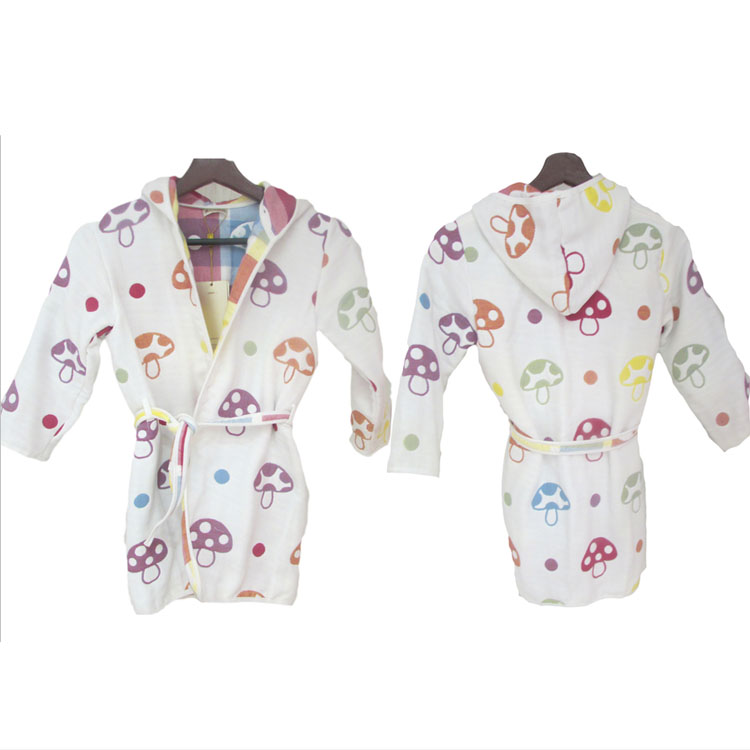 Jacquard Cotton Bathrobe with Hooded for Adults/Kids