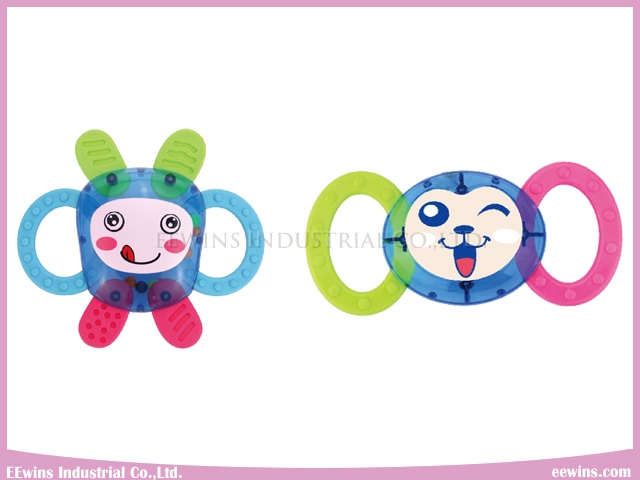 Baby Rattle Plastic Toys with Teether for Baby