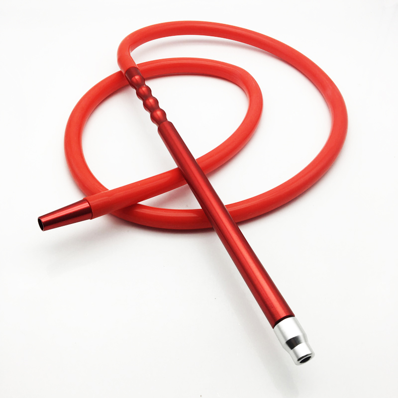 2m Red Silicone Hookah Shisha Hose with Metal Mouthpiece (ES-HH-016-1)