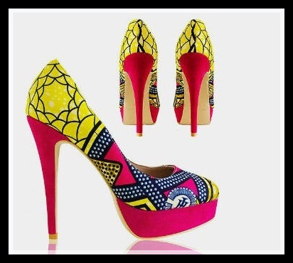 New West African Printed Fabrics Fashion High Heel Shoes (HCY02-1354)