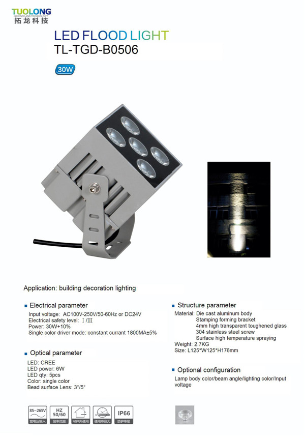 Square 30W with CREE LED Long Light Distant LED Flood Light