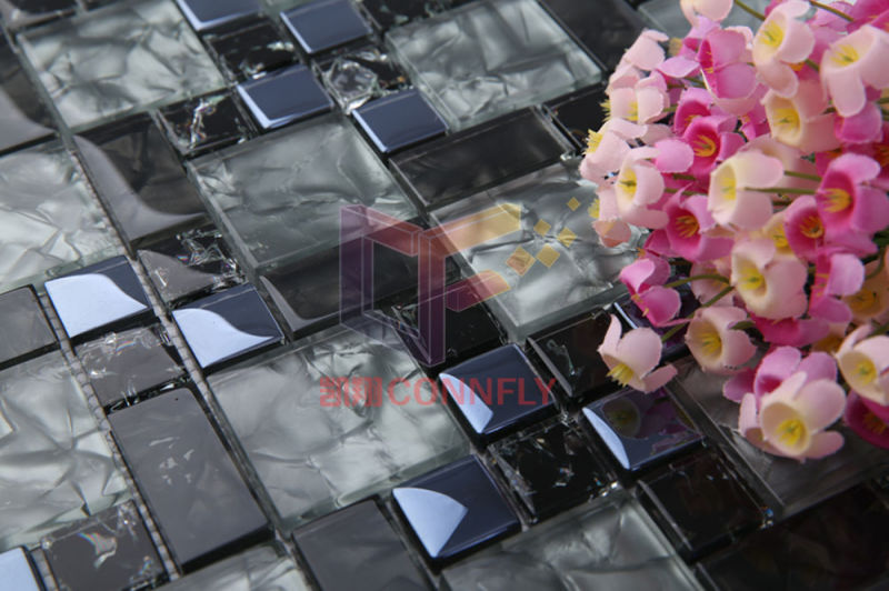 Titanium Crystal Mix Cracked Glass Mosaic (CFC514)