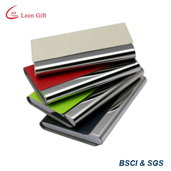 Wholesale Metal PU Leather Business Name Card Holder Promotion