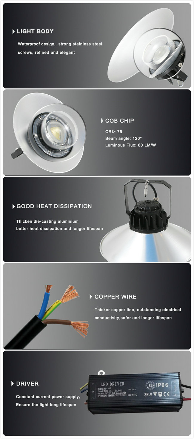 New Style Energy Saving 80W COB LED High Bay Light