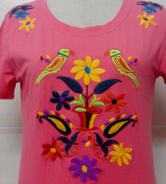 Girl Wholesale Cotton Embroidery Custom Round Neck Fashion T-Shirt