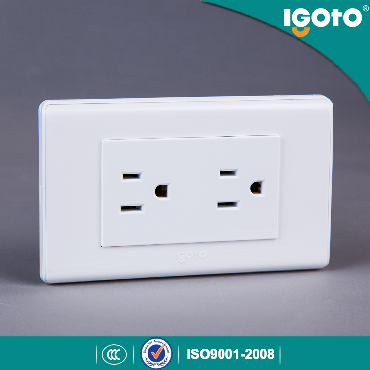 Twin Receptacle Wall Socket Outlet for Latin American Market