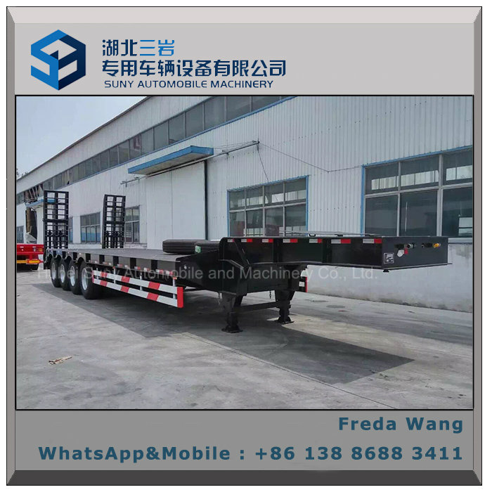 25t - 200tons 4 Axles Low Bed Semi Truck Trailer