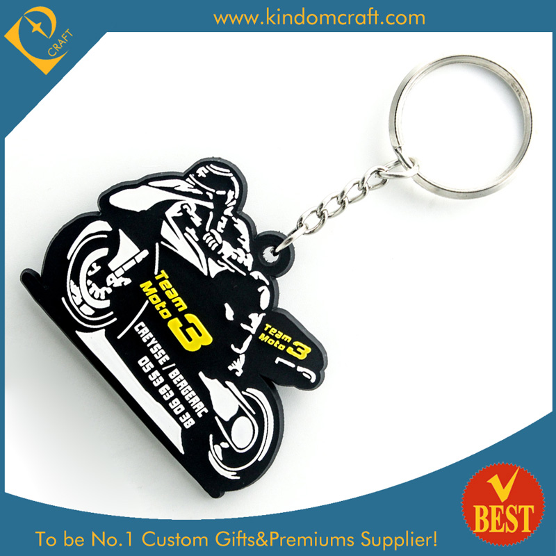 China Wholesale Die Casting 3D Motor Design Rubber Key Chain with High Quality