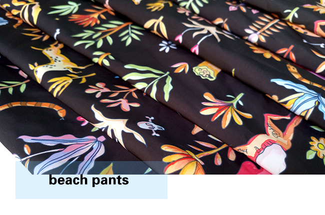 Floral Design Printed Brushed Beach Shorts Fabric/ Casual Garment Fabric