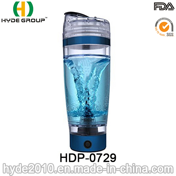 Hot Sale Plastic 600ml Electric Shaker Bottle, Vortex Protein Shaker Bottle (HDP-0729)