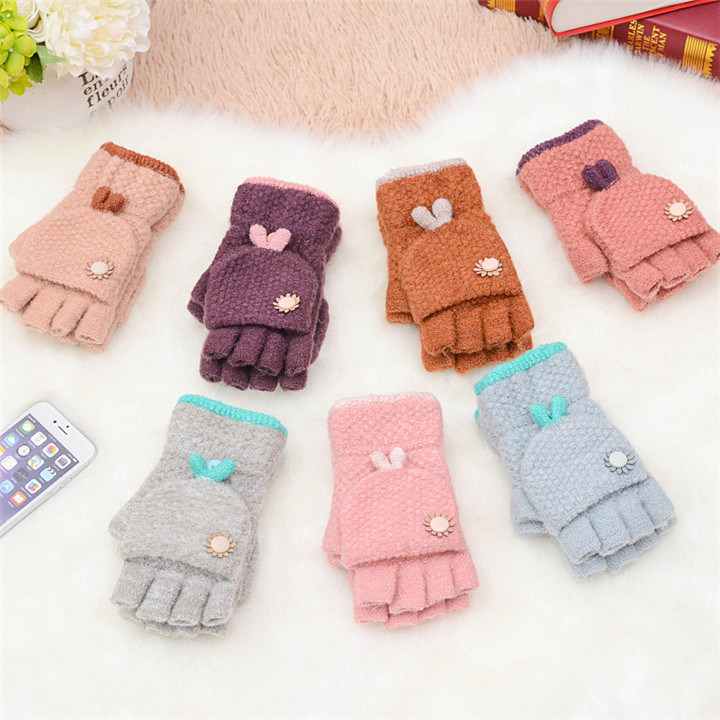 Winter Knit Jacquard Women's Gloves Wholesale