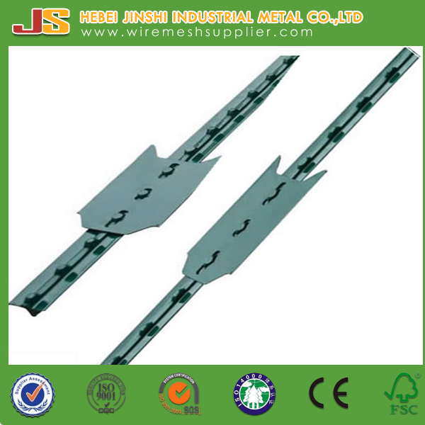 High Quality Green Painted Rail Steel Metal Studded T Post