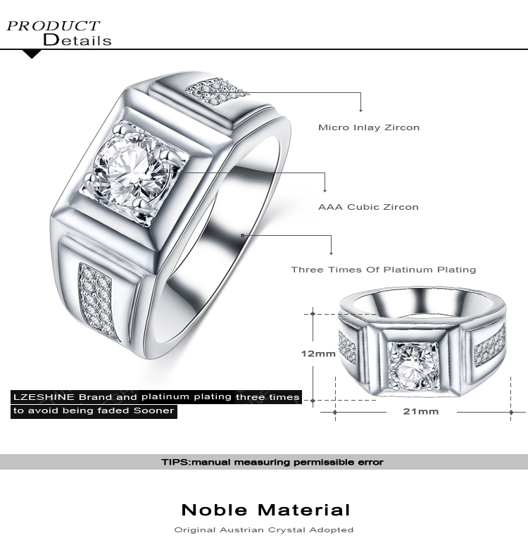 Men's Big Ring Bijouterie Male Wedding Jewelry (CRI0406-B)