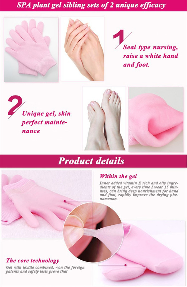 2016 SPA Set, Gel Gloves and Gel Socks for Skin Care, Anti-Dry and Exfoliating, Whitening