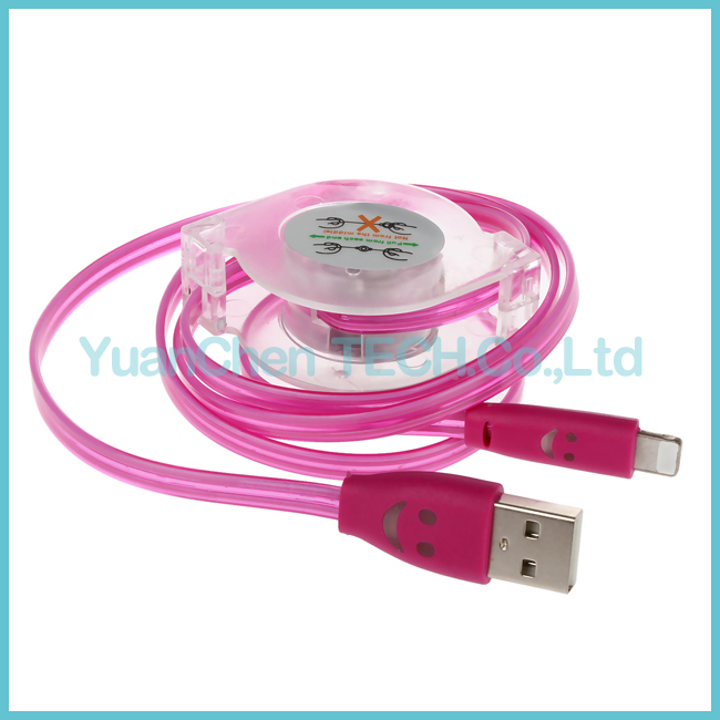 New Retractable Fast Charging 8pin USB Data Cable for iPhone