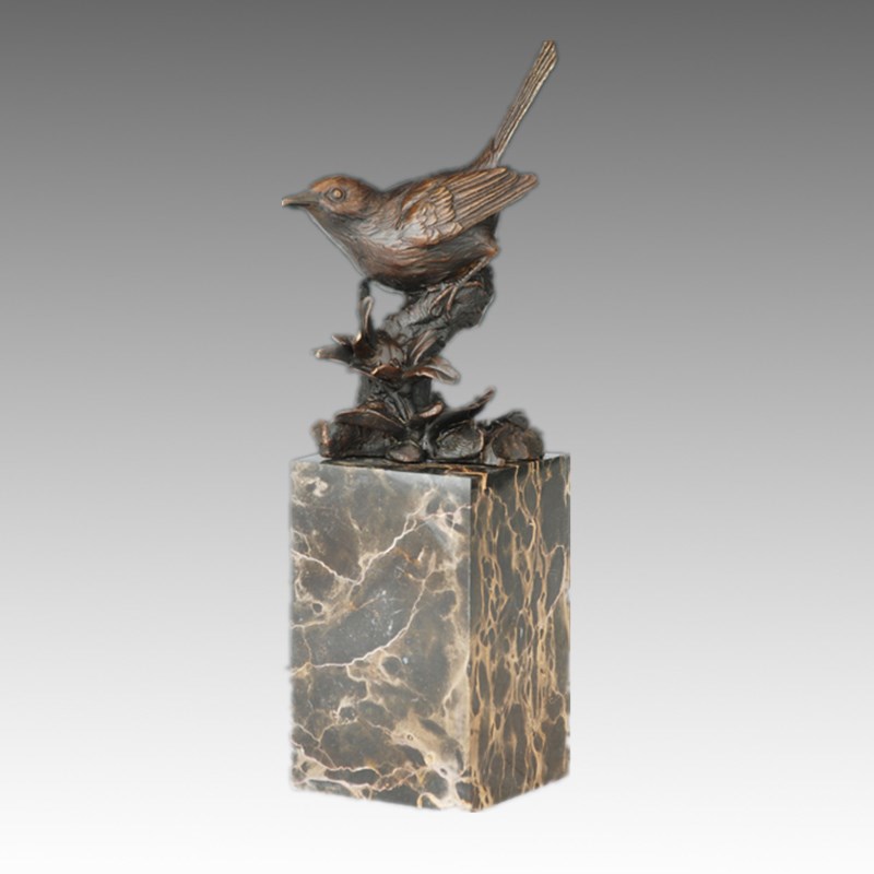 Animal Bronze Sculpture Bird Birdle Carving Decor Brass Statue Tpal-269 (B)