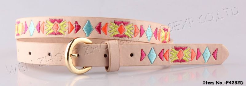 New Flower Embroidery Lether Belts (F4232D/F4233D)