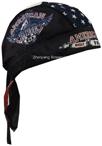 OEM Produce Customized Logo Printed Cotton Skull Biker Cap Bandana Headwrap