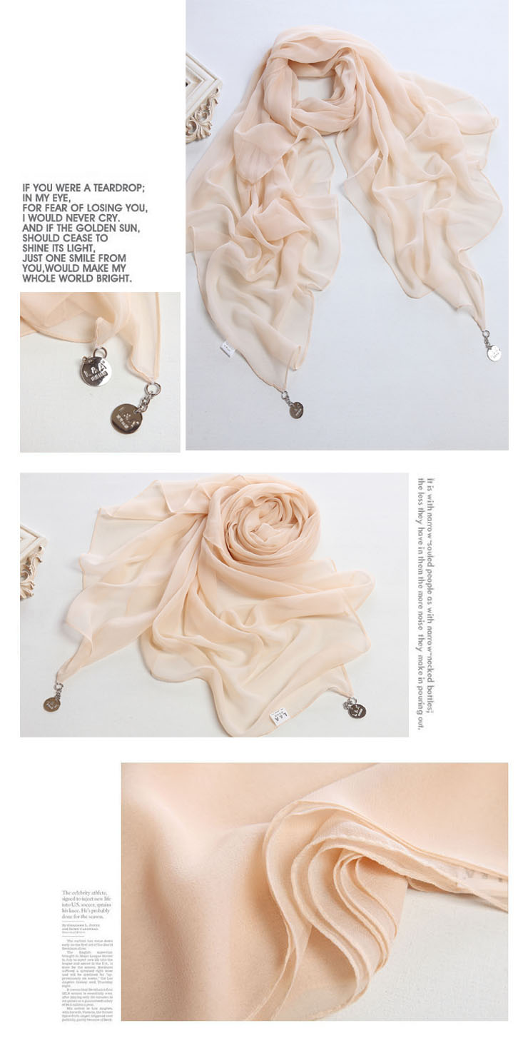 Women Pure Color Polyester Chiffon Scarf Shawl