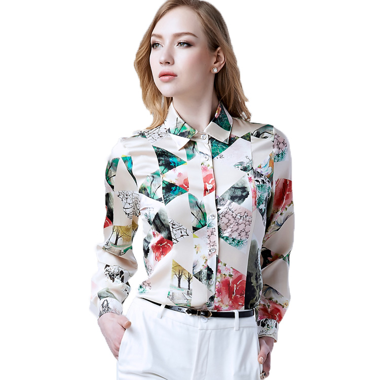 Summer New Fashion Women Chiffon Printing Shirt/Blouse