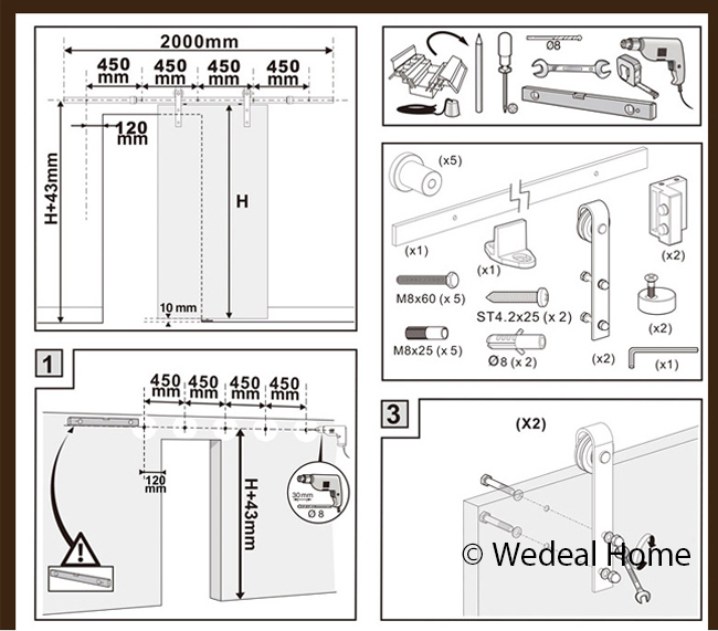 Factory Supply Sliding Barn Door Hardware