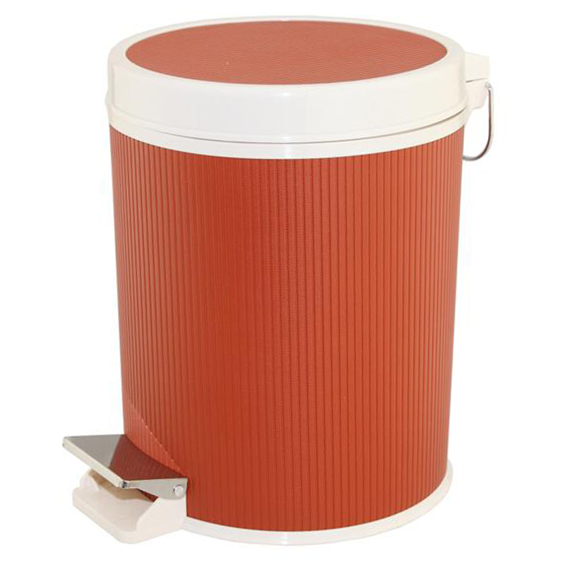 Leather Covered Plastic Foot Pedal Waste Bin