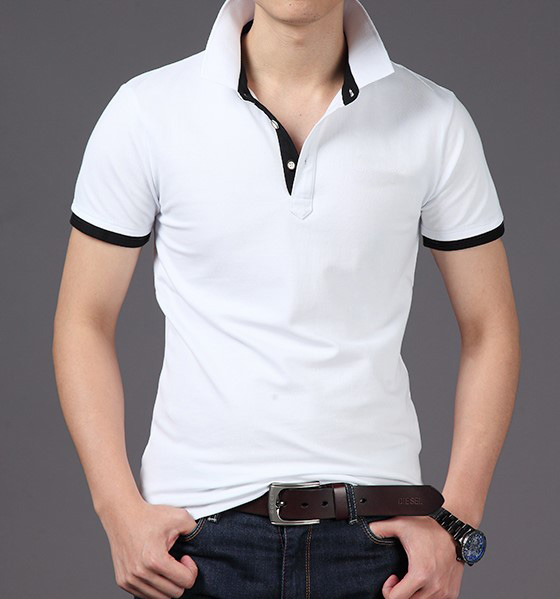 Fitted Fashion Plain Cotton Custom Wholesale Men Polo T Shirt