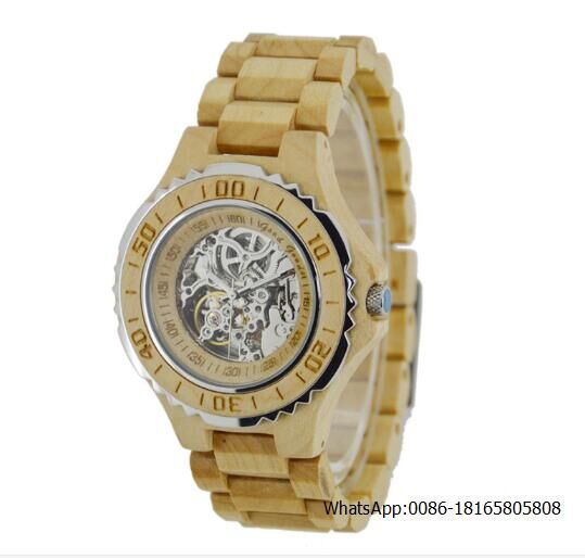 Skeleton Watch Automatic Wooden Watch Luxury Wooden Watch Factory Wholealse Watches