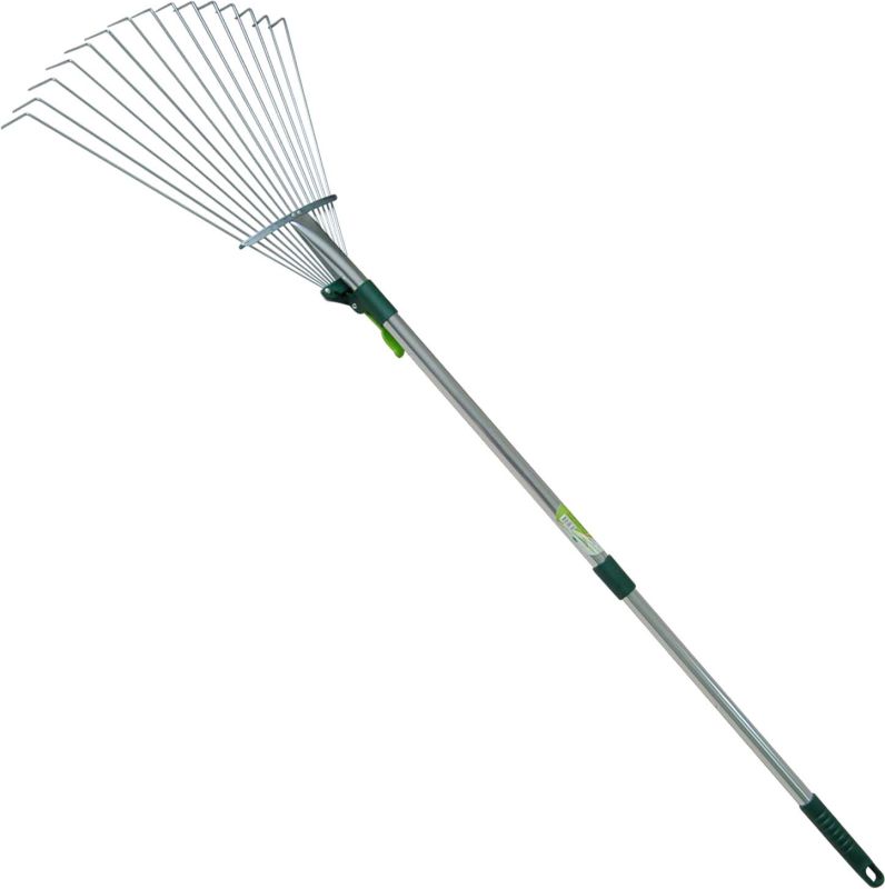 Garden Tools Zinc Plated Steel Ajustable Leaf Rake with Adjustable Aluminium Handle